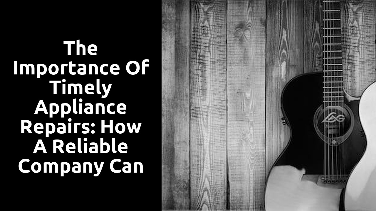 The Importance of Timely Appliance Repairs: How a Reliable Company Can Help